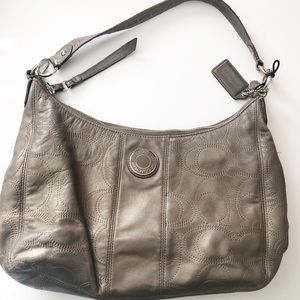 Coach Pewter Hobo with crossbody strap